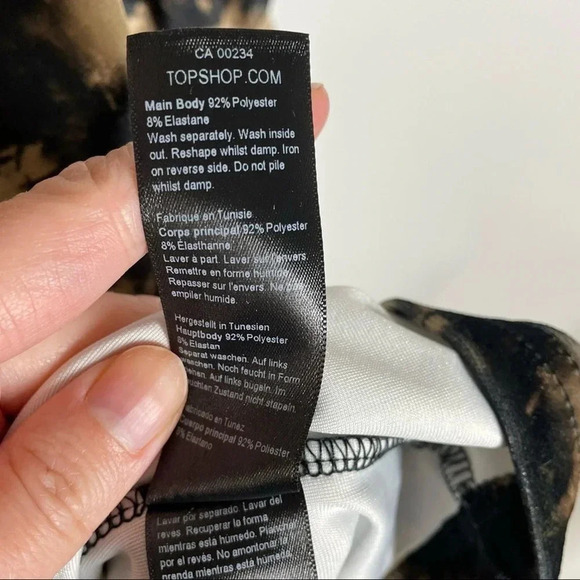 NEW TopShop Acid Wash Tie Dye Pullover Velvet Hoodie Sweatshirt Size US 4 Small - Picture 9 of 10